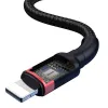 Baseus Cafule Nylon harisnyázott USB/USB-Type C/ Lightning kábel 18W 2,4A 480 Mbps 1,2m piros (CATKLF-EL91) - 1. kép