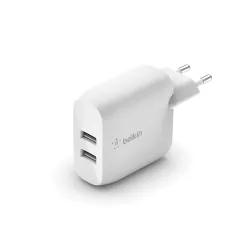 Belkin BOOST CHARGE 24W 12W X2 USB-A, Kétportos fali töltő - Fehér