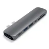  Satechi Alumínium Type-C PRO Elosztó (HDMI 4K, Töltésenkénti Átmenet, 2x USB3.0, 2x SD, Villámcsapás 3) - Űrszürke - 1. kép