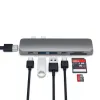  Satechi Alumínium Type-C PRO Elosztó (HDMI 4K, Töltésenkénti Átmenet, 2x USB3.0, 2x SD, Villámcsapás 3) - Űrszürke - 2. kép