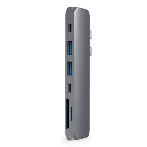  Satechi Alumínium Type-C PRO Elosztó (HDMI 4K, Töltésenkénti Átmenet, 2x USB3.0, 2x SD, Villámcsapás 3) - Űrszürke