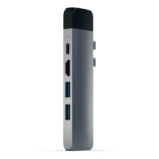  Satechi Alumínium Type-C PRO Hub (HDMI 4K, Átmenő töltés, 1x USB3.0, 1x SD, Ethernet) - Űrszürke