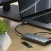 Satechi Alumínium USB-C Hibrid Többportos Adapter (SSD Ház, HDMI 4K, 2 x USB-A 3.1 Gen 2 legfeljebb 10 Gbps) - Űrszürke - 1. kép