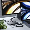 Satechi Alumínium Thunderbolt 4 Vékony Elosztó (3x Thunderbolt 4 Lefelé Irányuló Portok 40 Gbps, 2x 4K 60Hz vagy 1x 8K vagy 1x 6K Mac-en, 1x DC 20V Port) - Szürke - 2. kép