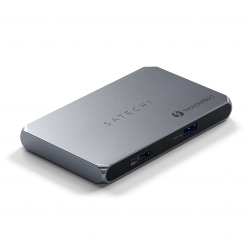 Satechi Alumínium Thunderbolt 4 Vékony Elosztó (3x Thunderbolt 4 Lefelé Irányuló Portok 40 Gbps, 2x 4K 60Hz vagy 1x 8K vagy 1x 6K Mac-en, 1x DC 20V Port) - Szürke