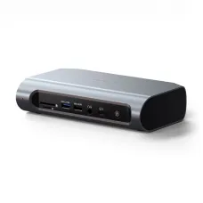 Satechi Thunderbolt Multimédiás Pro Dokkoló (2x DisplayPort, 2x HDMI, 1x Thunder4, 1x USB-C 3.2, 3x USB-A 3.2, 2x USB-A 3.2, 1x USB 2.0, SD/Micro SD, 3.5mm Audio, Ethernet, Kensington Zár, DC/20VPort-135W Tápegység tartozék) - Szürke