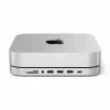 Satechi Állvány és Hub Mac Mini / Studio-hoz (1x USB-C 3.2, 1x USB-A 3.2, 2x USB-A 3.0, 3.5 mm audio, 1x Micro/SD, 1x NVMe/M.2 SATA SSD ház meghajtó nélkül) - Ezüst - 4. kép