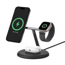 Belkin BOOST CHARGE 3 az 1-ben mágneses vezeték nélküli töltőállomás Qi2 15W - Fekete