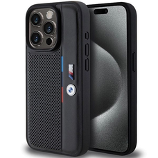 BMW Perforated Tricolor Line tok iPhone 15 Pro Maxhoz - fekete