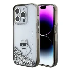 Karl Lagerfeld Liquid Glitter Choupette tok iPhone 15 Pro - átlátszó