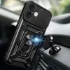 Hybrid Armor Camshield iPhone 16 Páncélos Tok Kamerafedéllel és Álvánnyal - Fekete - 1. kép