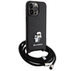 Karl Lagerfeld Crossbody Saffiano Fém Embléma Karl & Choupette Tok iPhone 15 Pro Max - Fekete - 1. kép