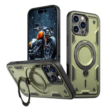 Hybrid Armor Trendy tok MagSafe kompatibilitással iPhone 16 Pro - Zöld