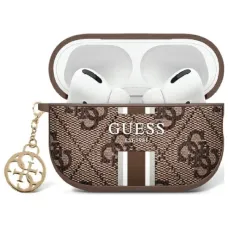 Guess PU 4G Printed Stripes Charm tok AirPods Pro 2-hez barna