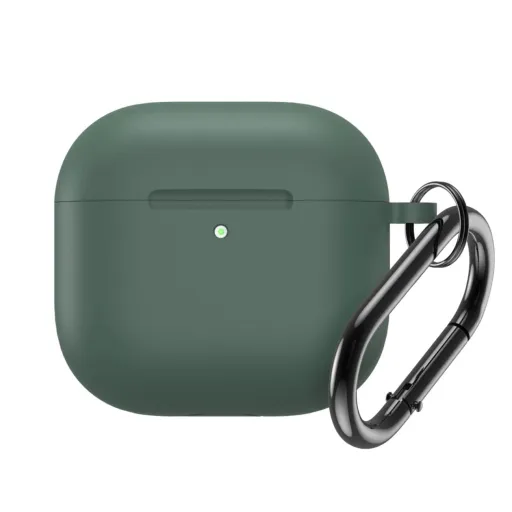 Szilikon tok AirPods 4-hez karabinerrel - Zöld tok Szilikon tok AirPods 4-hez karabinerrel - Zöld tok