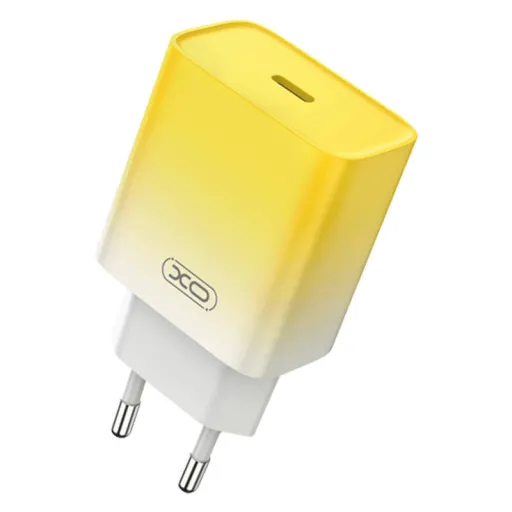 XO CE18 fali töltő, USB-C, PD30W (sárga)