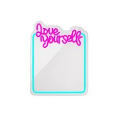 Neon MIRROR LED LOVE YOURSELF türkiz rózsaszín FMNE01 Forever Light