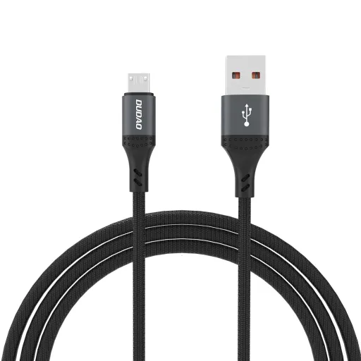 Dudao L3SM USB-A - MicroUSB 3A 1.2m Fonott Kábel - Fekete Tok