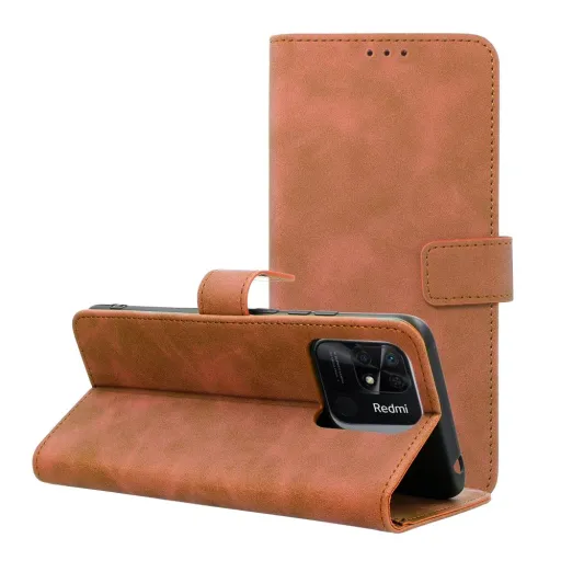 TENDER fliptok Xiaomi Redmi 10C barna tok TENDER fliptok Xiaomi Redmi 10C barna tok