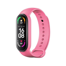 Szilikon szíj XIAOMI Mi Band 5 / 6 / 7 rózsaszín (06)