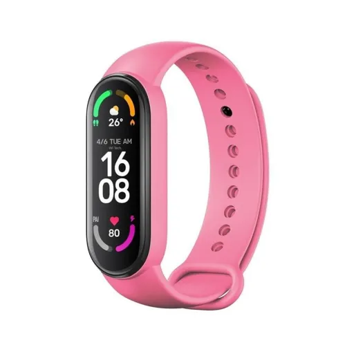 Szilikon szíj XIAOMI Mi Band 5 / 6 / 7 rózsaszín (06)