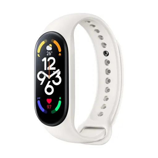 Szilikon szíj XIAOMI Mi Band 5 / 6 / 7 homokszínű (11)