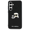 Karl Lagerfeld KLHCS24FEPGKLKCPK Samsung Galaxy S24 FE fekete/fekete kemény tok Monogram Karl&Choupette fej jelvény tok - 1. kép