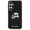 Karl Lagerfeld KLHCS24FEPGKLKCPK Samsung Galaxy S24 FE fekete/fekete kemény tok Monogram Karl&Choupette fej jelvény tok - 1. kép