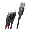 Dudao 3in1 USB-Lighning/ USB Type-C/ micro USB kábel 5A 38 Cm fekete (L10pro) - 0. kép