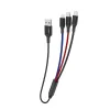 Dudao 3in1 USB-Lighning/ USB Type-C/ micro USB kábel 5A 38 Cm fekete (L10pro) - 2. kép