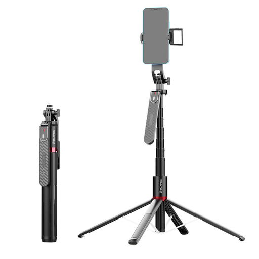Blavec Selfie Bot Aluminium Fusion P08 tripod + távirányító + 1 lámpa 2,2 méter (SSFP08-TR1LB22) fekete
