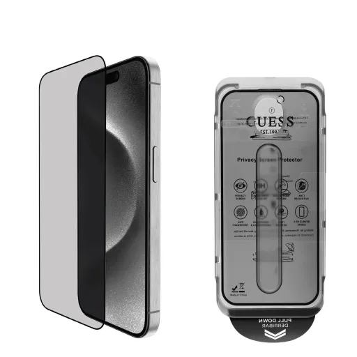 Guess Screen Protector 2.5D PRIVACY for iPhone 16 Black