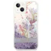 Guess GUHCP14SLFLSU iPhone 14 6.1 tok viola/lila Flower Liquid Glitter tok - 1. kép