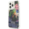 Guess Flower Liquid Glitter tok iPhone 13 Pro Max - kék - 0. kép
