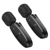 HOCO 2 x lavalier vezeték nélküli mikrofon Lightning / Type C L15 fekete, - 0. kép