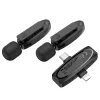 HOCO 2 x lavalier vezeték nélküli mikrofon Lightning / Type C L15 fekete, - 3. kép