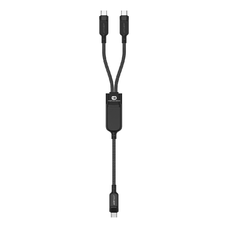 Acefast C5 USB-C - USB-C / USB-C 2az1-ben 100W 480Mb/s kábel - fekete