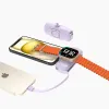 Wozinsky WF16-YLS 5000mAh 15W Lightning Mini Power Bank beépített USB-C kábellel és Apple Watch töltővel - Lila - 4. kép