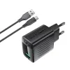 Acefast A90 GaN USB-A QC 18W töltő - Fekete + USB-A / USB-C kábel - 3. kép