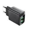 Acefast A86 hálózati töltő 2x USB-A 12W - fekete - 0. kép