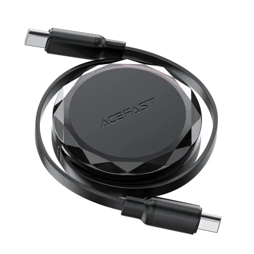 Acefast C13-03 USB-C - USB-C 60W Kábel Visszahúzható - Fekete