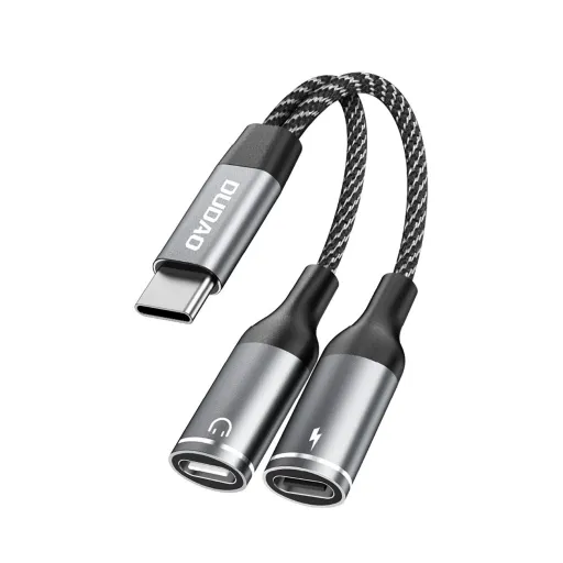 Dudao L13C+ 2 az 1-ben USB-C Adapter - Szürke