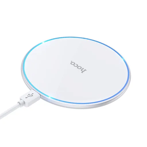 HOCO vezeték nélküli töltő fényjelzéssel 2A 15W CW6 Pro fehér
