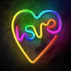 Neon LED RGB LOVE IN HEART FLRN02 + RC Forever Light, - 2. kép