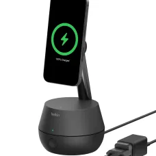 Belkin STAGE töltőállomás iPhone-hoz automatikusan követő Pro DockKit-tel - Fekete (MMA008vf05BK)
