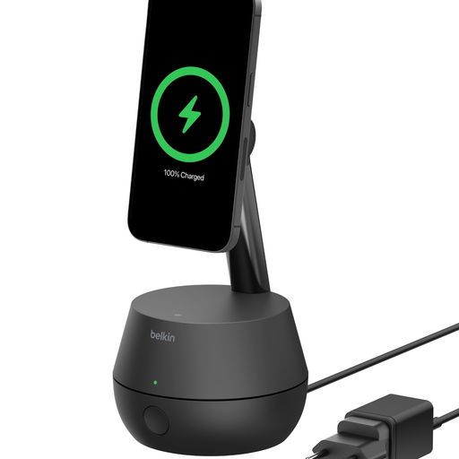 Belkin STAGE töltőállomás iPhone-hoz automatikusan követő Pro DockKit-tel - Fekete (MMA008vf05BK)