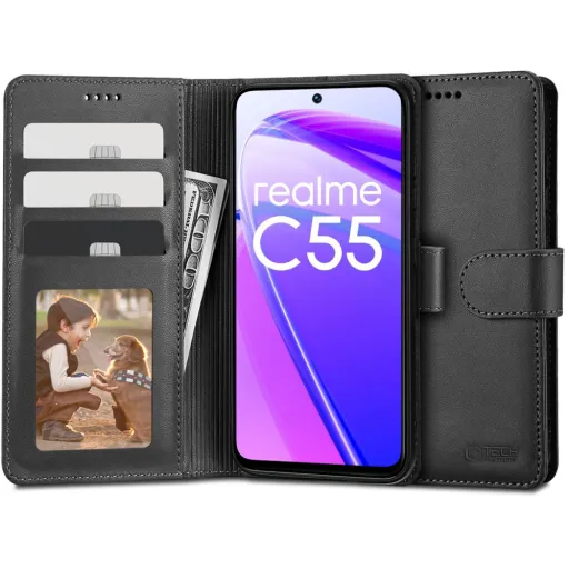 Tech-Protect Wallet Realme C55 fekete tok