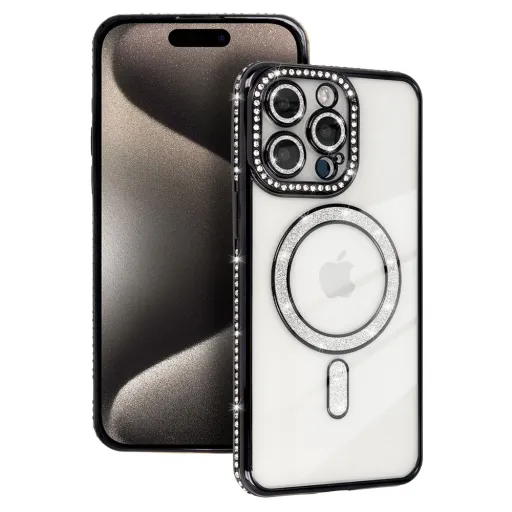Bling fliptok Samsung Galaxy A35 5G fekete tok
