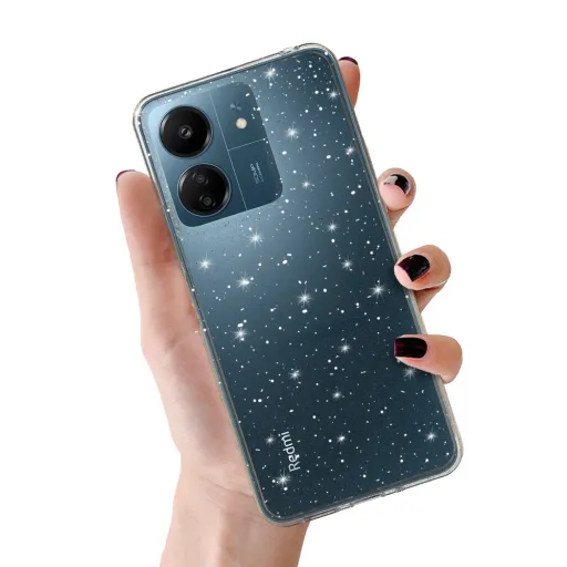 Crystal Glitter tok Xiaomi Redmi 14C-hez Ezüst