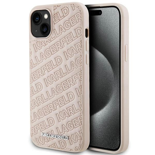 Karl Lagerfeld Quilted K Pattern tok iPhone 15 Plus / 14 Plus - rózsaszín Karl Lagerfeld Quilted K Pattern tok iPhone 15 Plus / 14 Plus - rózsaszín